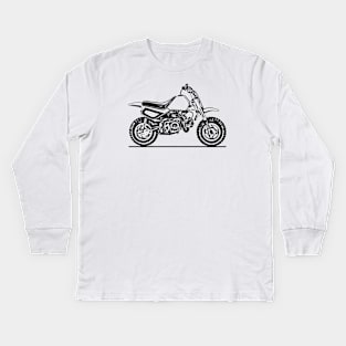 Z50R Motorcycle Sketch Art Kids Long Sleeve T-Shirt